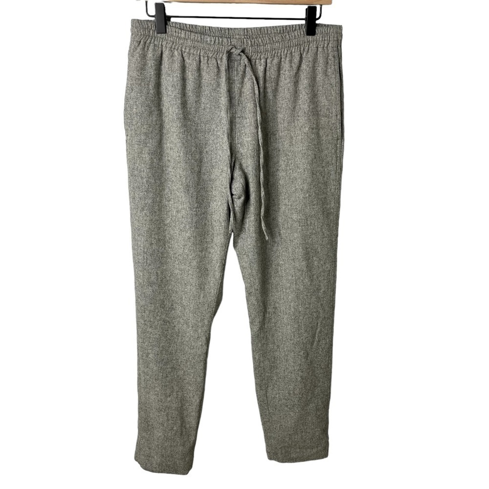Leo and Sage Wool Dress Pants Gray Size Medium Pull On Drawstring Lined